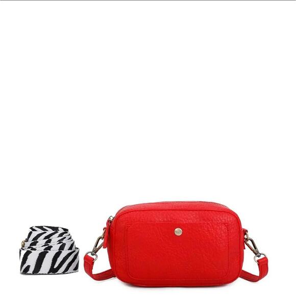 Ampere Creations Zebra Crossbody Bag - Red - Picture 1 of 1
